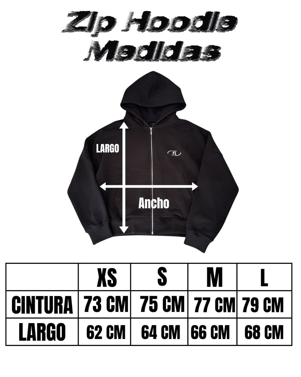 ZIP HOODIE NEGRO