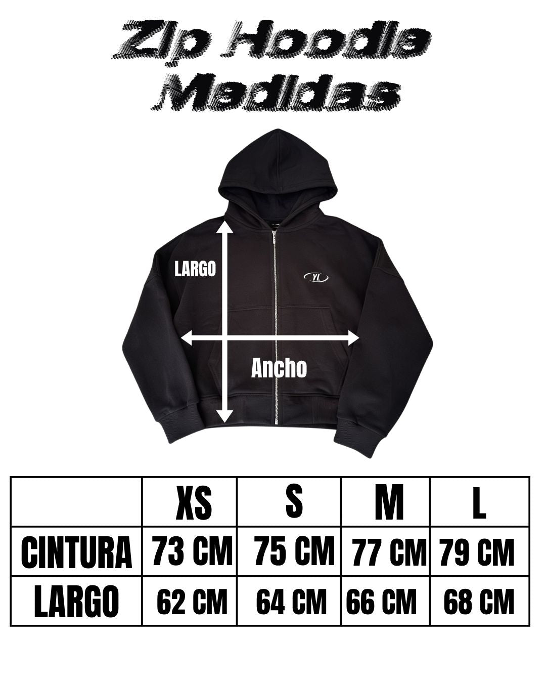 ZIP HOODIE NEGRO